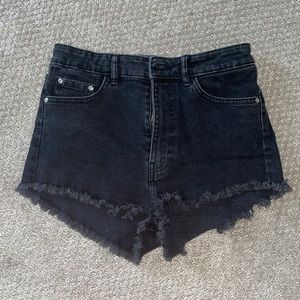 Zara high waist black denim shorts size 6